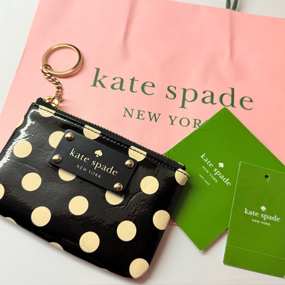 NWT Kate Spade Dot patent leather key coin purse